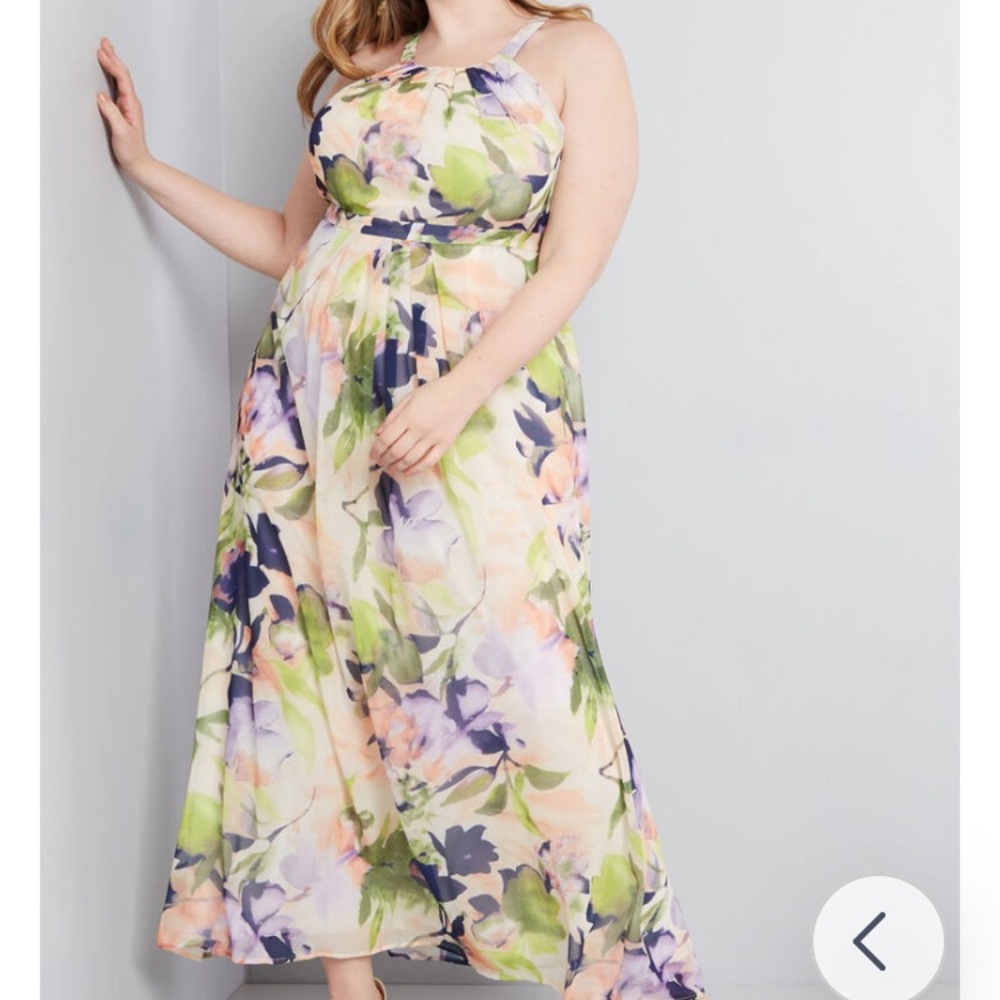 ModCloth floral floor length dress size L